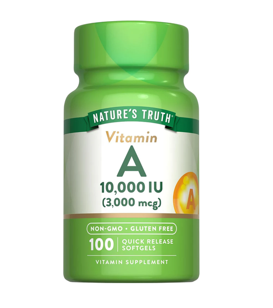 Vitamin A 10,000 IU (3,000 mcg) - 100 Quick Release Softgels