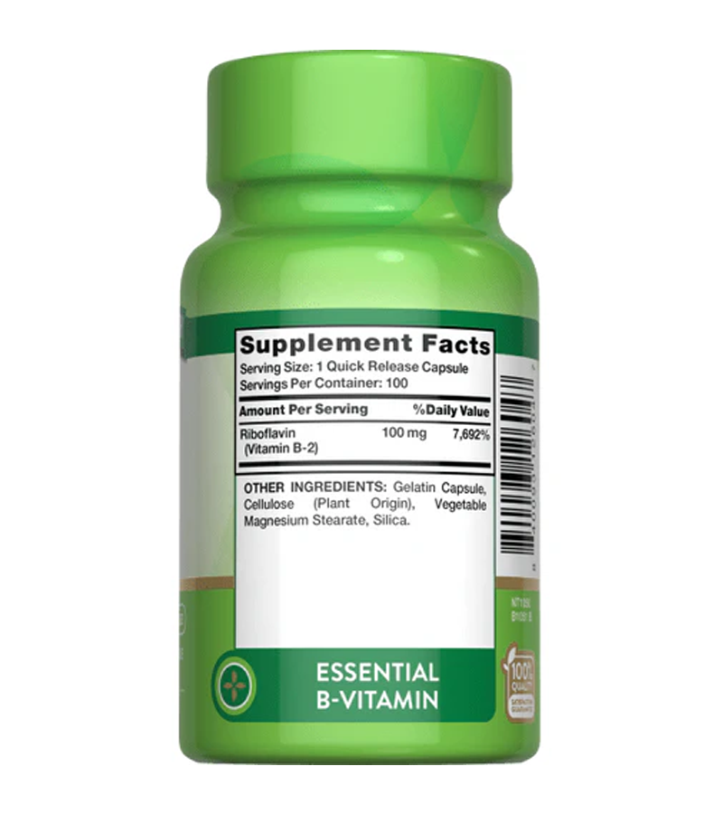 Vitamin B-2 100 mg - 100 Veg Capsules