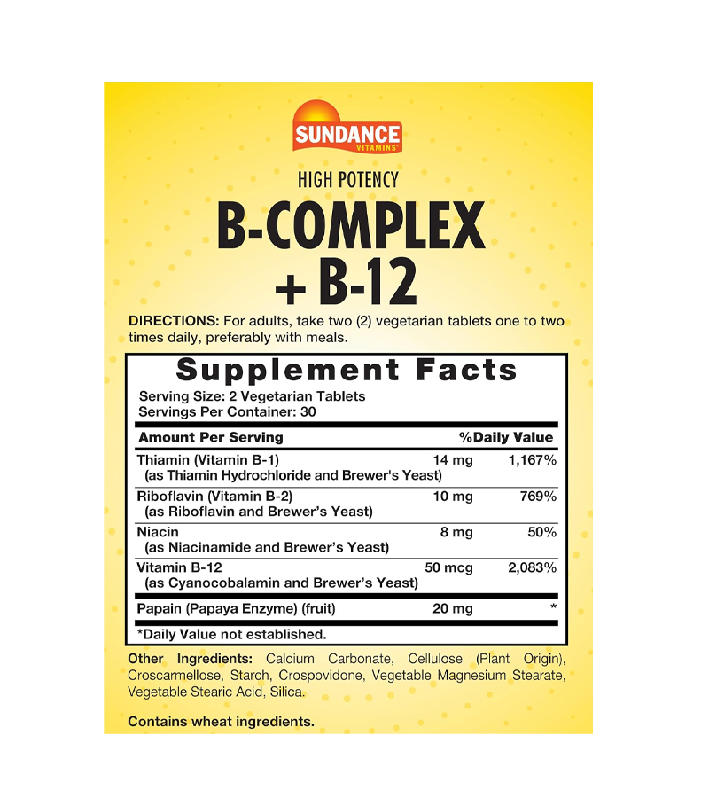 Vitamin B-Complex with B-12 - 60 Tablets