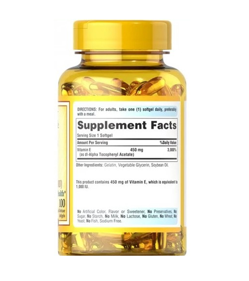 Vitamin E-1000 IU - 100 Softgels