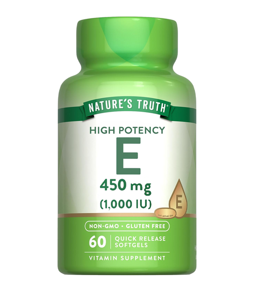 Vitamin E 450mg (1000 IU) - 60 Softgels
