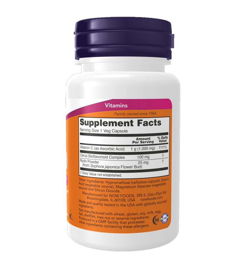 Vitamin C-1000 with 100 mg of Bioflavonoids - 100 Veg Capsules