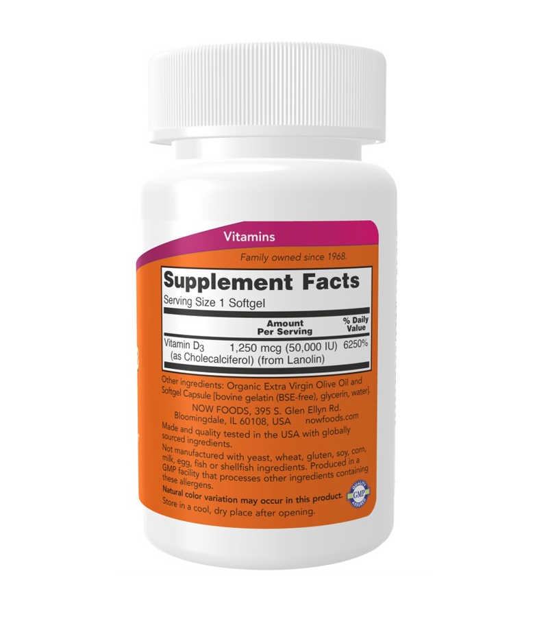 Vitamin D3 50,000 IU -50 Softgels
