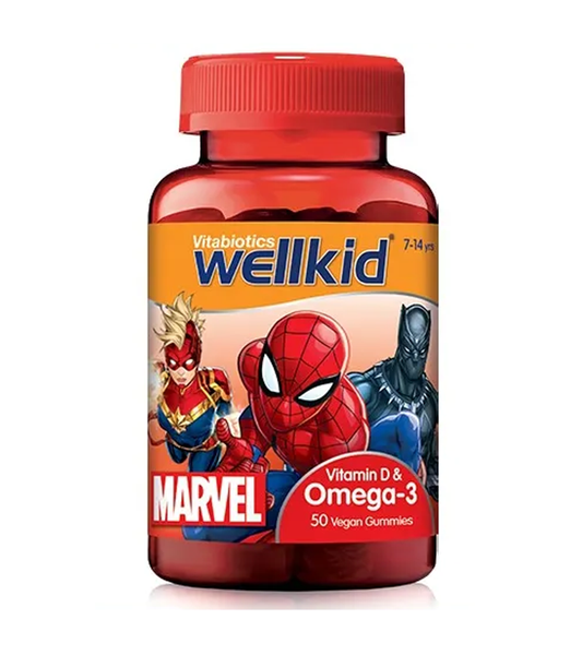 Wellkid Marvel vitamin D3 & Omega 3 - 50 Gummies