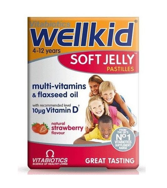 Wellkid Multivitamin Pastilles - 30 Soft Jelly Strawberry Flavour