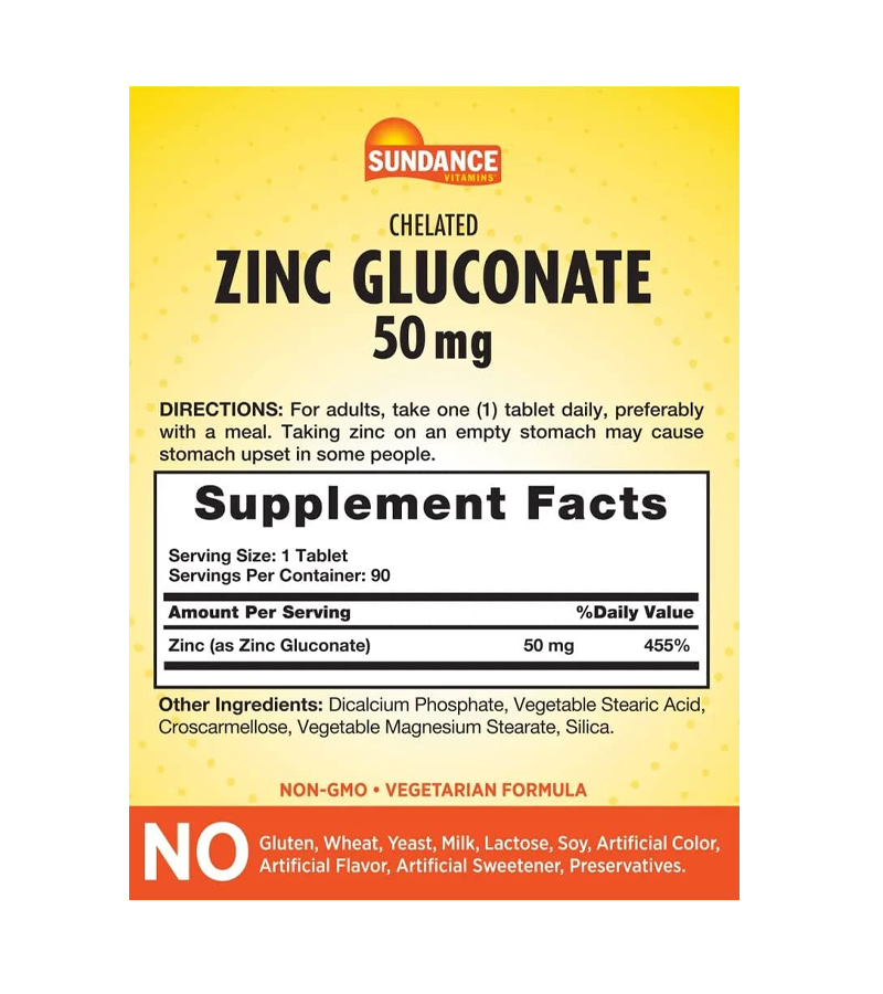 Zinc Gluconate 50 mg - 90 Tablet