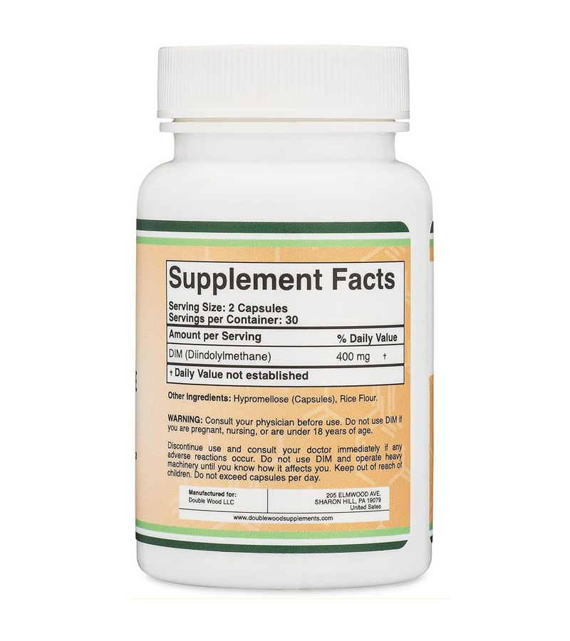 DIM (Diindolylmethane) - Hormone Balance for Women and Men 400mg per Serving - 60 Capsules