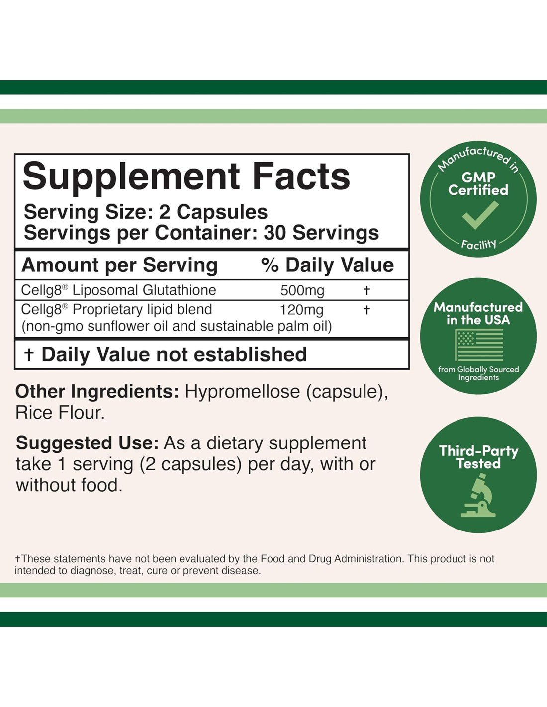 Liposomal Glutathione 500mg - 60 Capsules