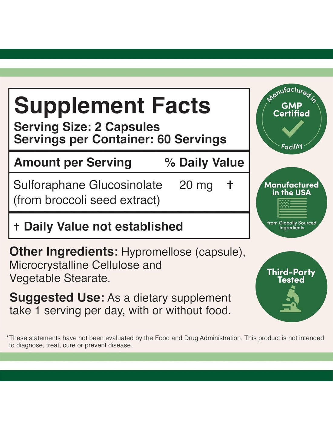 Sulforaphane 20mg - 120 Capsules